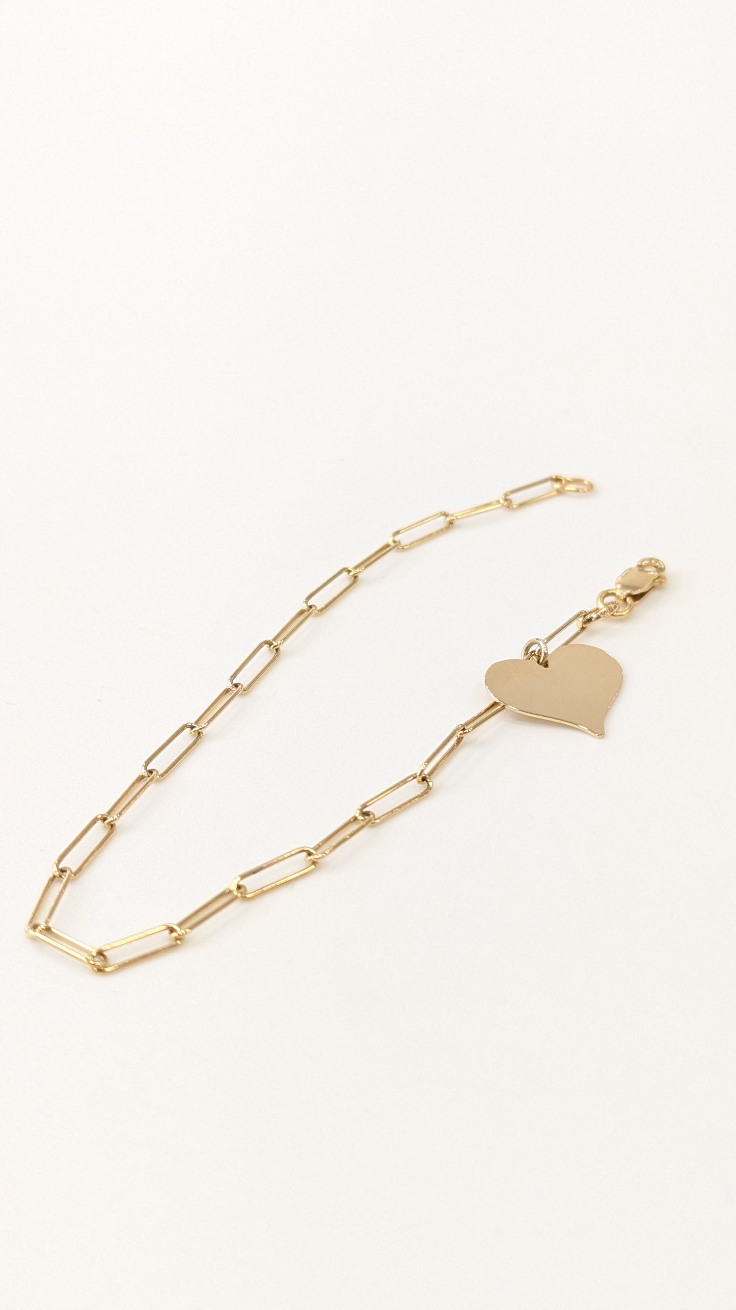 Gold Chain Bracelet with Heart Charm