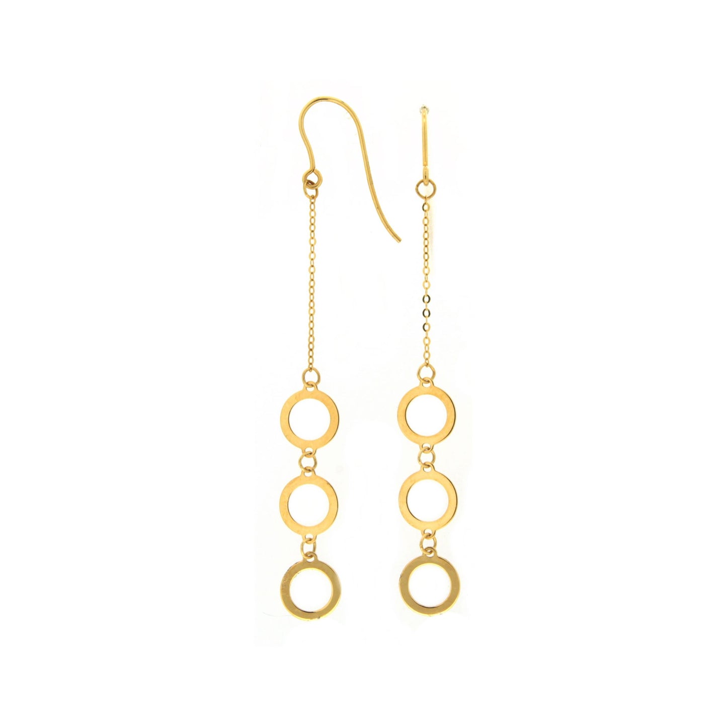 Gold Circle Chain Earrings