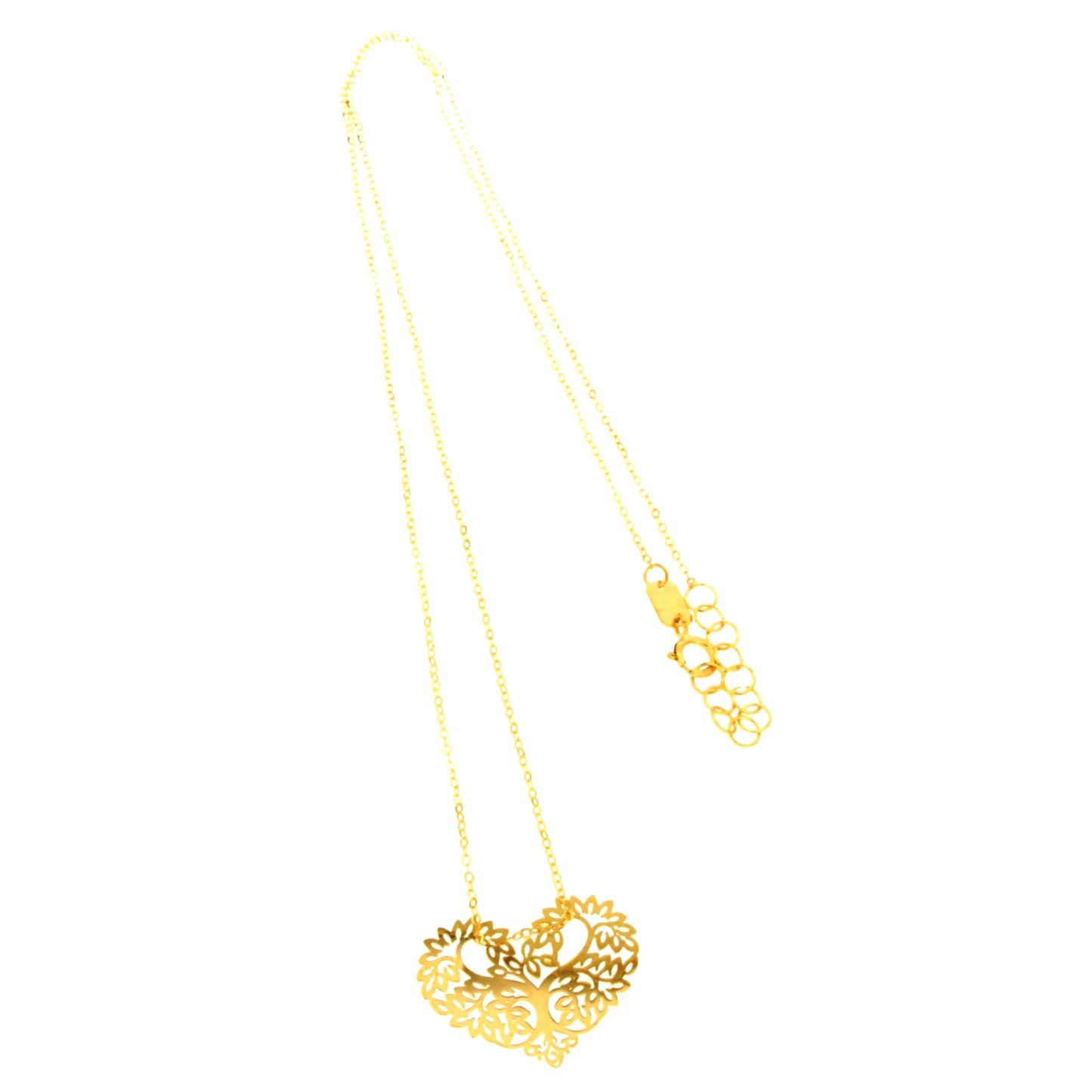 Gold Heart-shaped Tree of Life Necklace