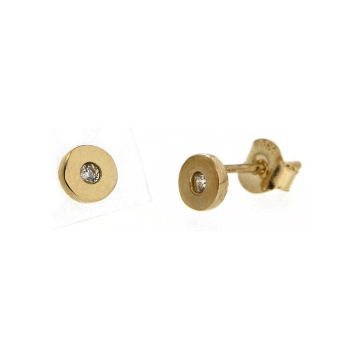 Gold Round Earrings