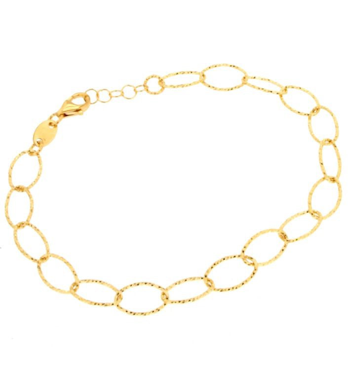 Gold Oval Chain Bracelet