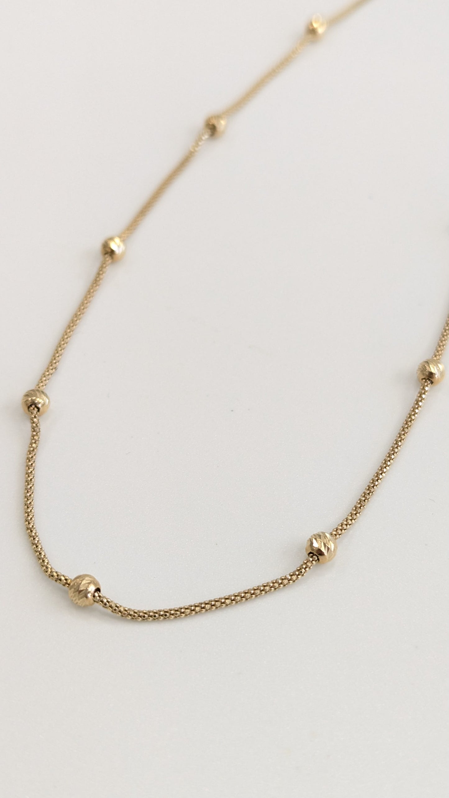 Gold Textured Bead Necklace