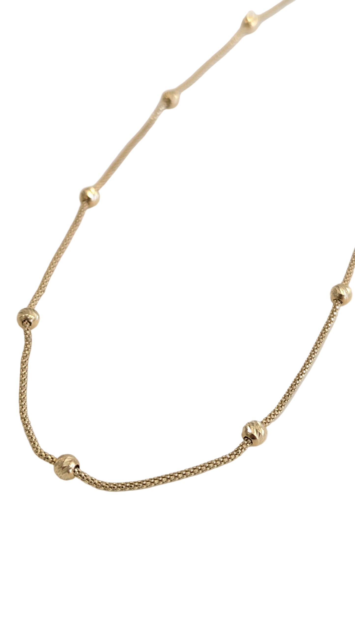 Gold Textured Bead Necklace