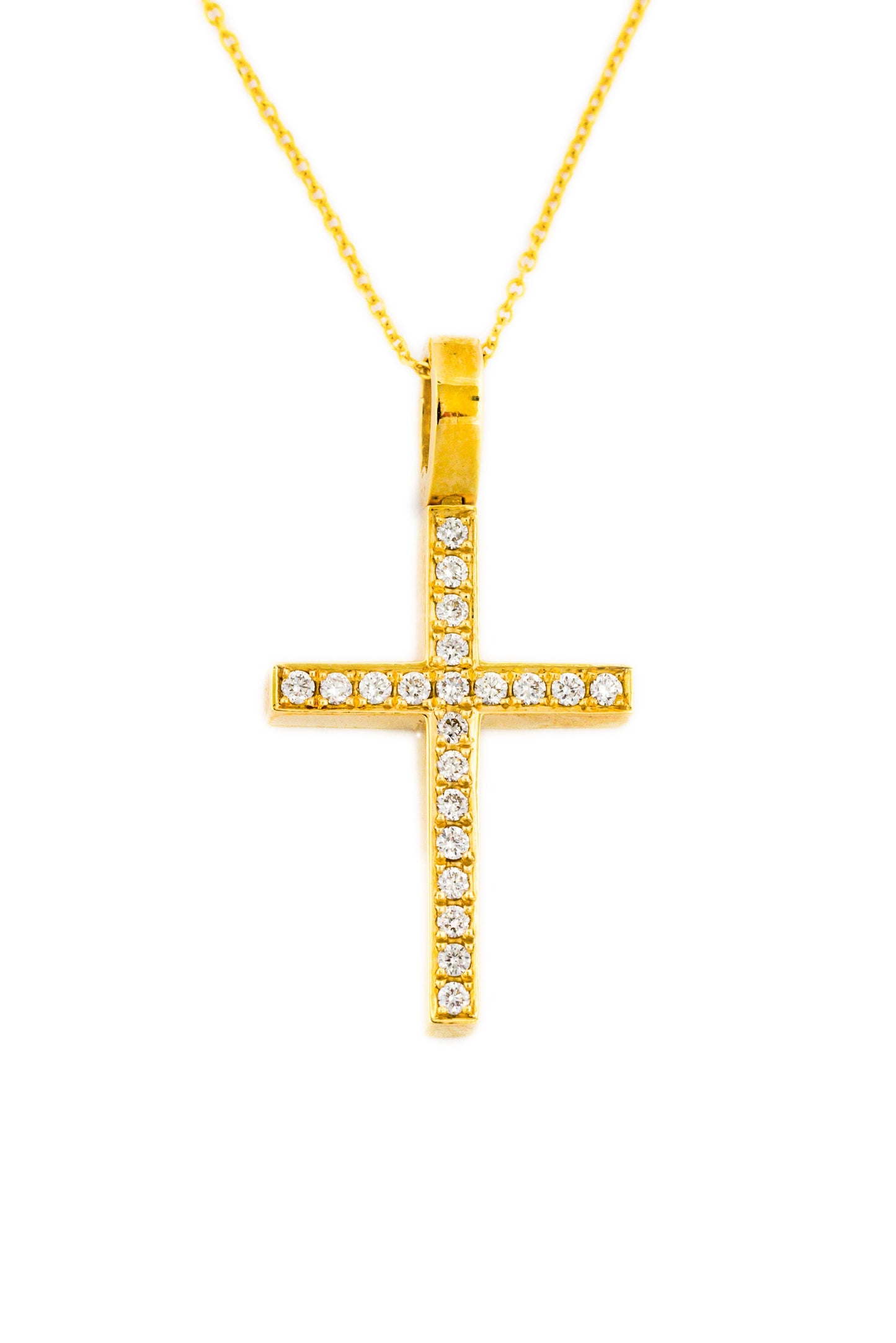 Σταυρός με διαμάντι 0.23ct Κ18