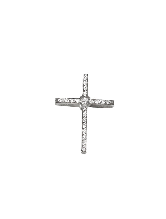 White Gold Double-sided Triantos Cross