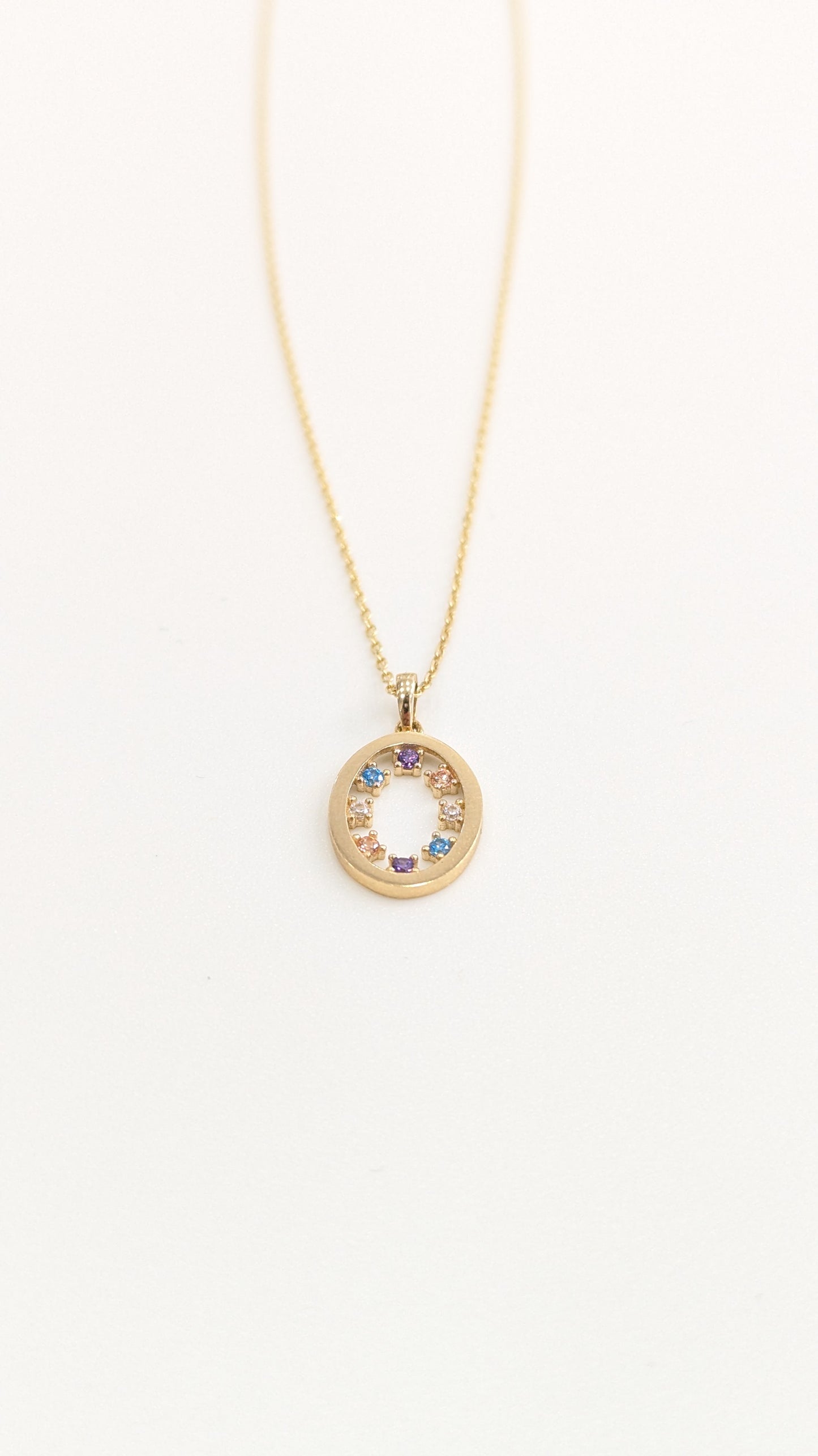 Gold Oval Colorful Necklace