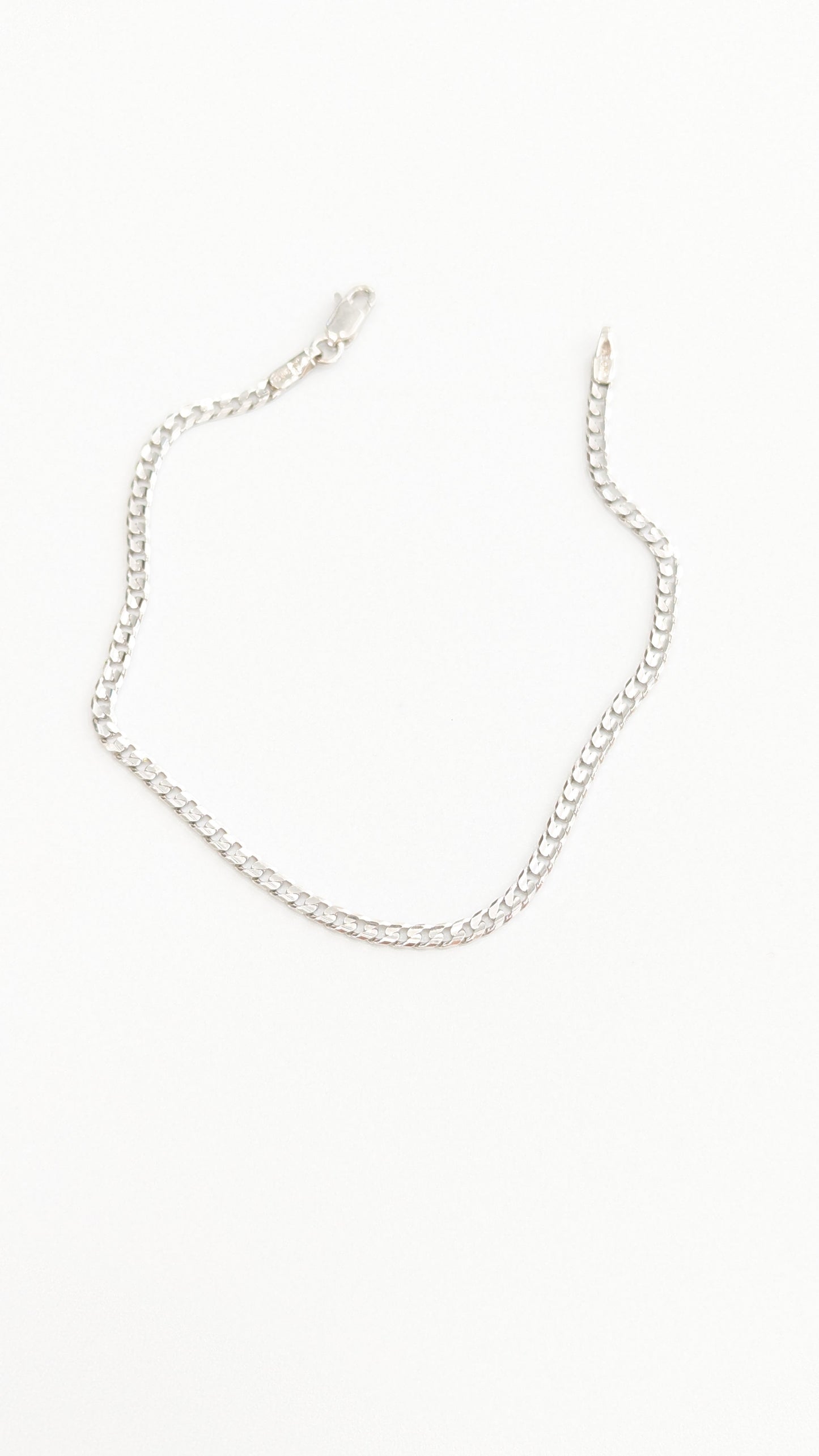 White Gold Gourmet Chain Bracelet