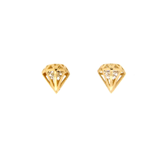 Gold Diamond Shape Earrings