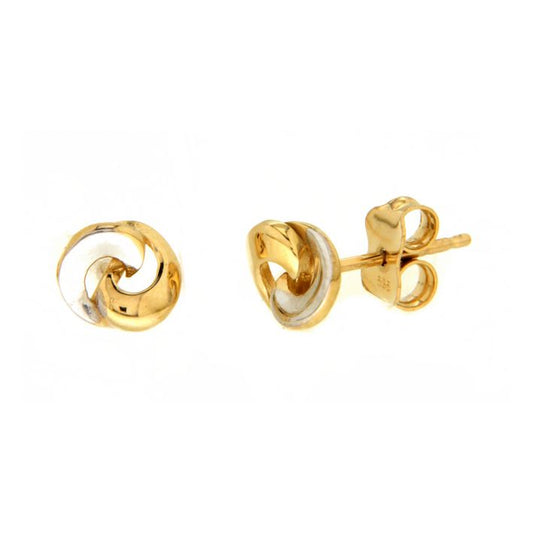 Gold Bicolor Stud Earrings