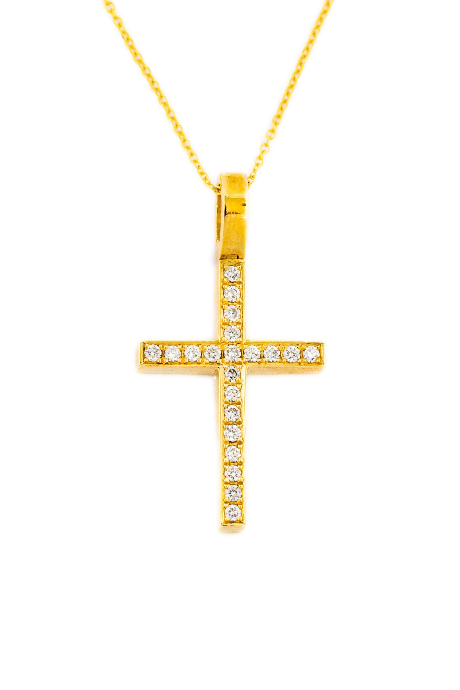 Σταυρός με διαμάντι 0.23ct Κ18