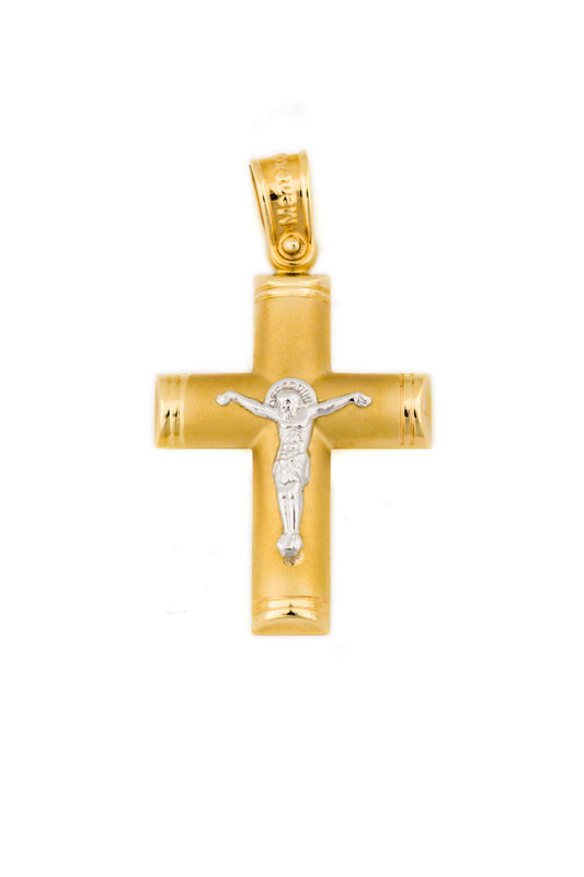 Gold Matte Crucifix