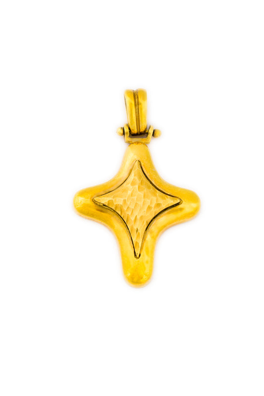 Gold Hammered Cross