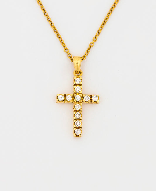 Gold Diamond Cross