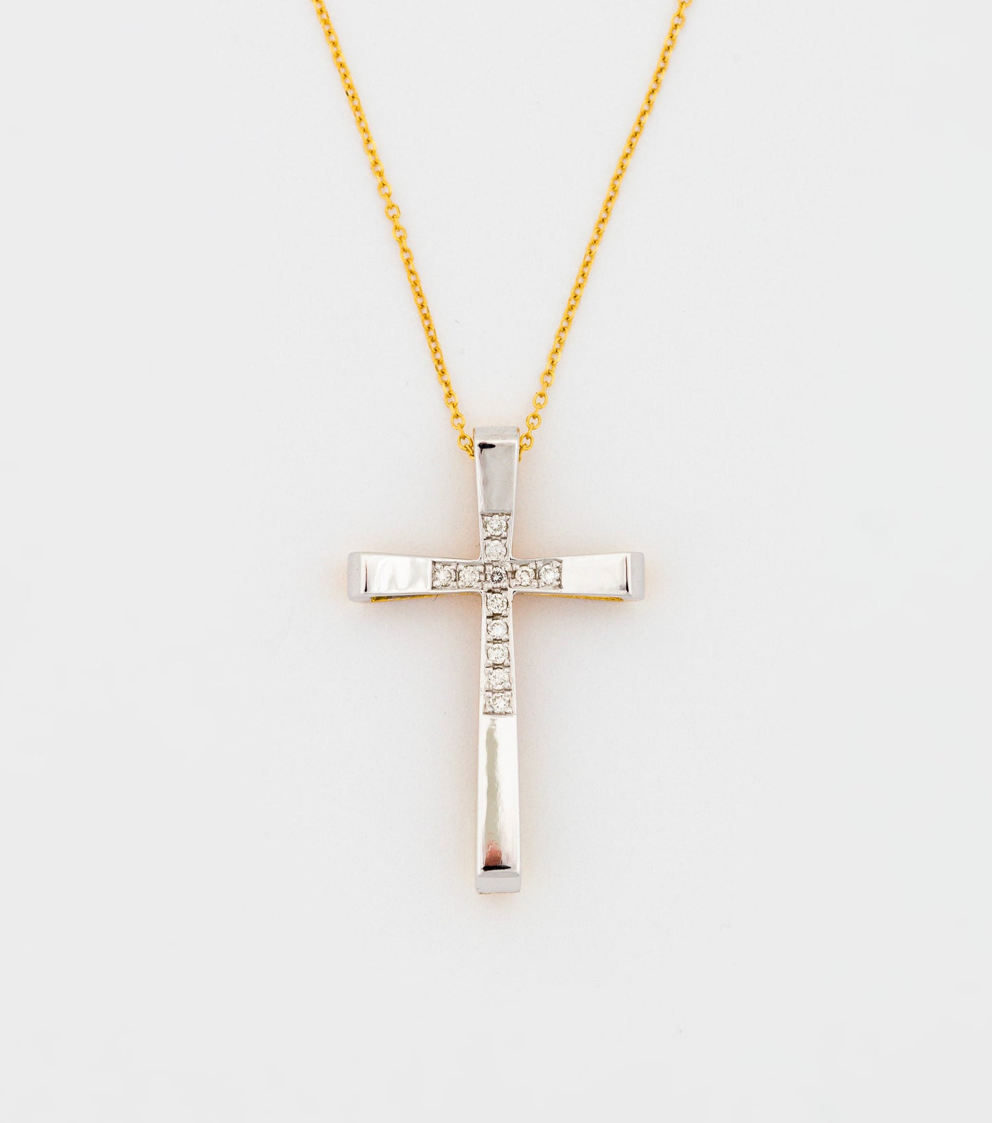 Gold Bicolor Diamond Cross