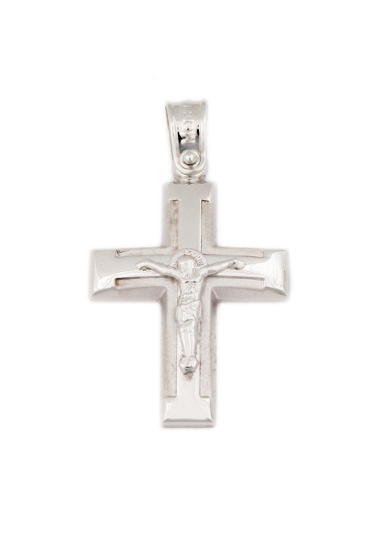 White Gold Crucifix Cross