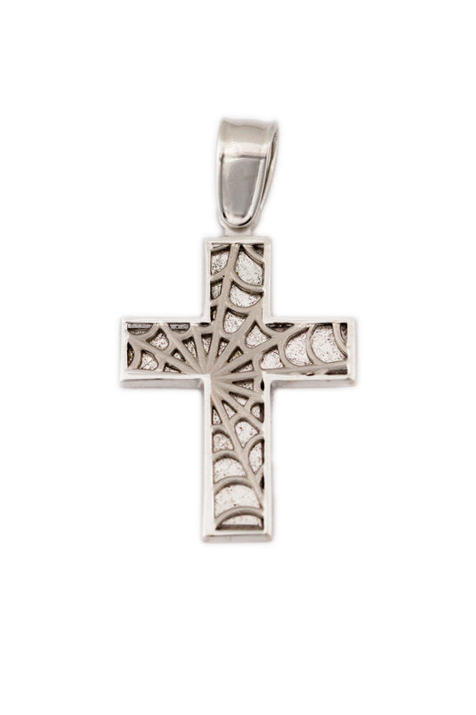 White Gold Web Cross