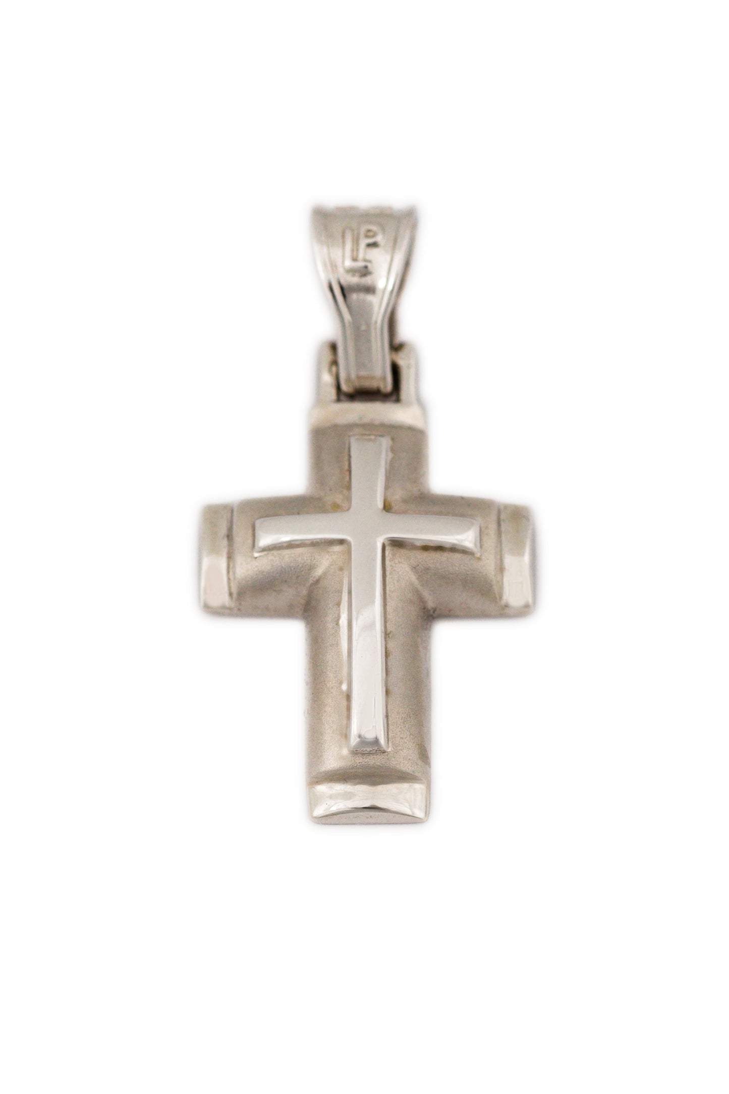 White Gold Matte Cross