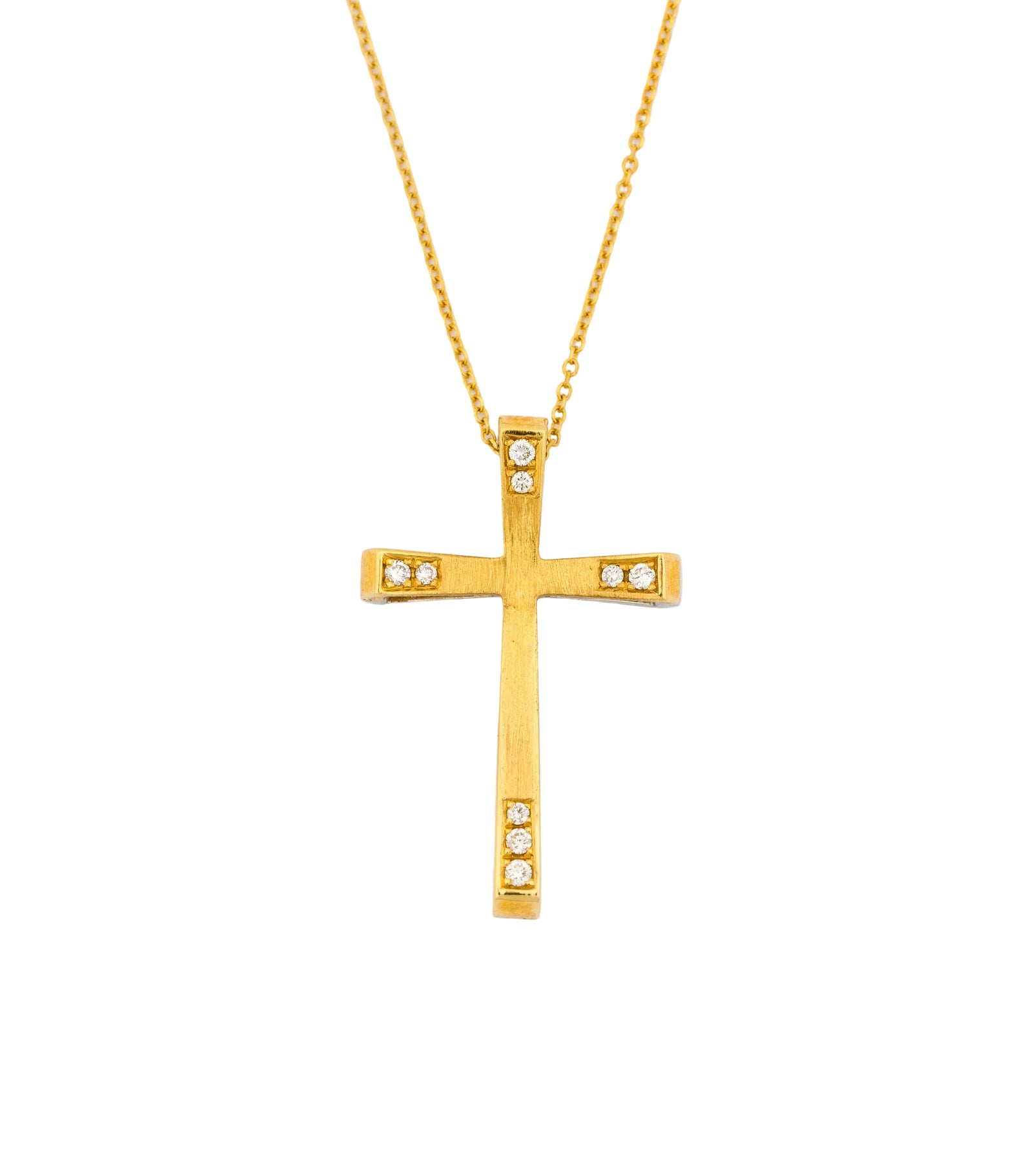 Σταυρός Δίχρωμος Κ18 με Διαμάντια 0,28ct