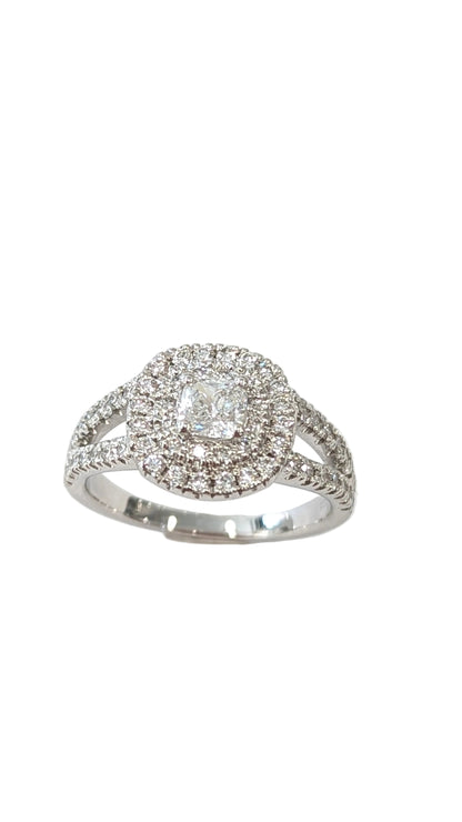 Μονόπετρο cushion διαμάντι GIA 0.35ct Κ18